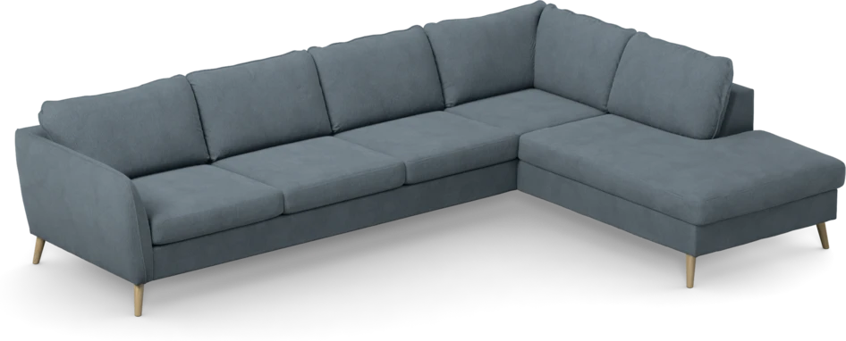 County - 3-sits soffa med divan höger - Blå