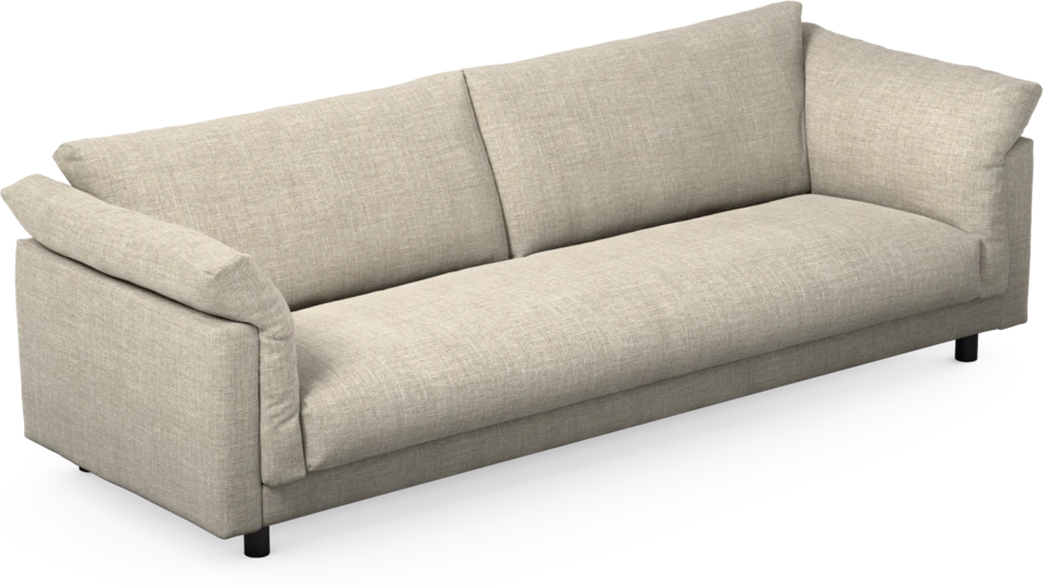 Cherrie - 4-sits soffa, hel dyna, fast klädsel - Beige