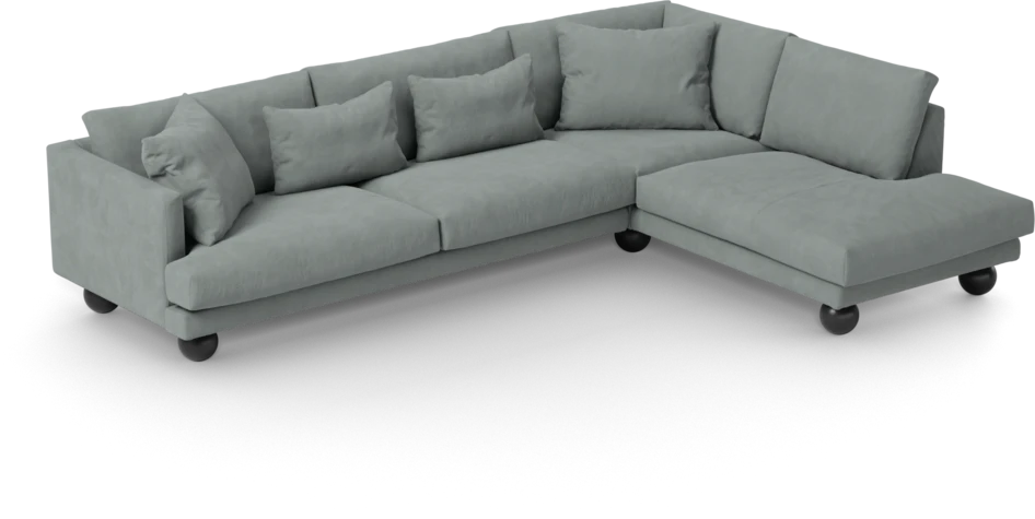 Harper - 3-sits soffa med divan höger - Grön
