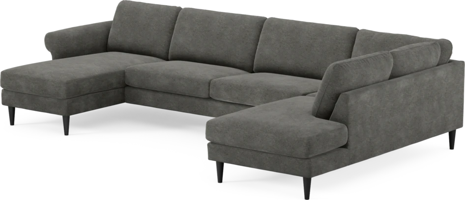 Bridge - 3-sits soffa med schäslong vänster och divan höger - Grå