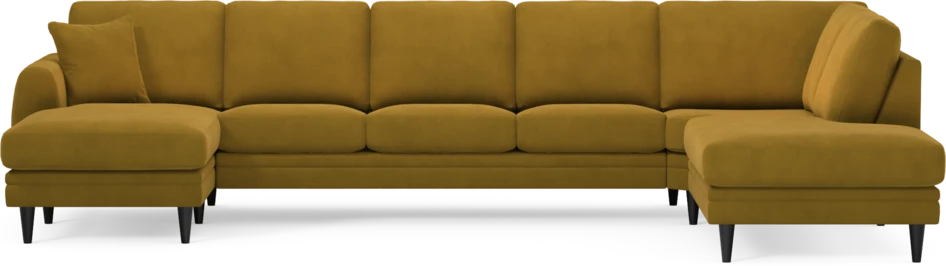 Eden - 3-sits soffa med schäslong vänster och divan höger - Gul