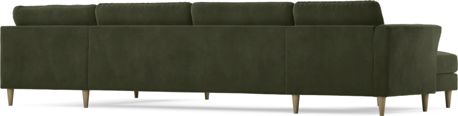 Bridge - 3-sits soffa med schäslong vänster och divan höger - Grön