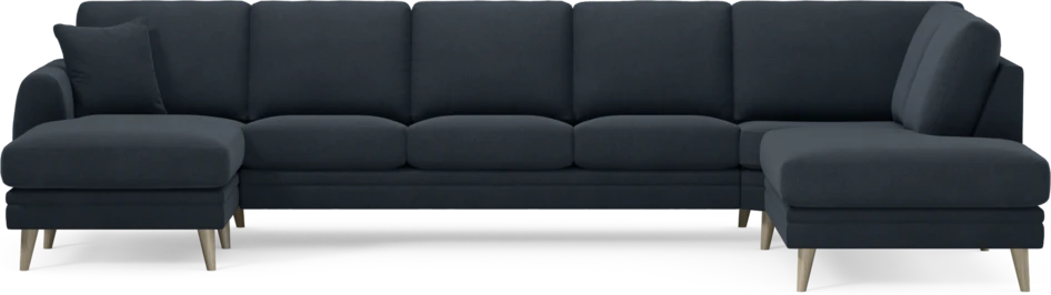 Eden - 3-sits soffa med schäslong vänster och divan höger - Blå