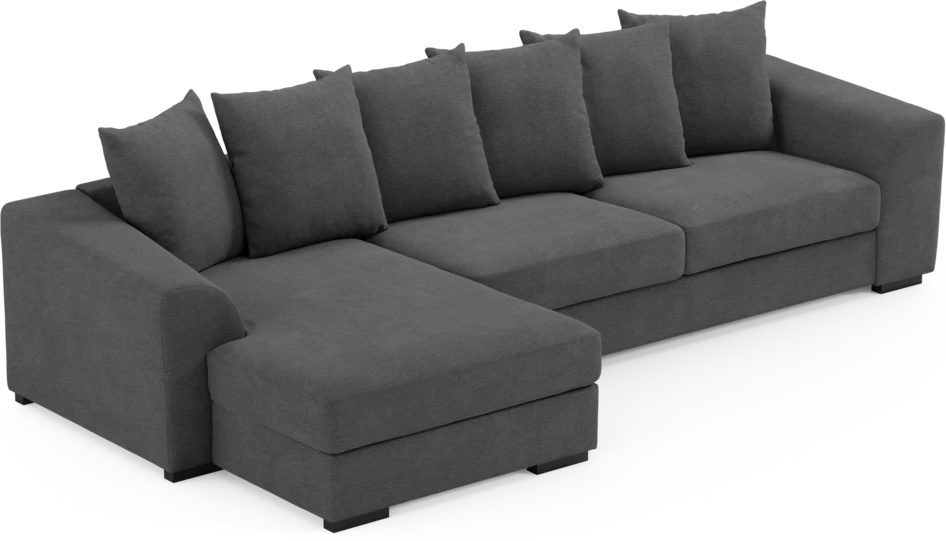Town - 3-sits soffa med schäslong vänster - Grå