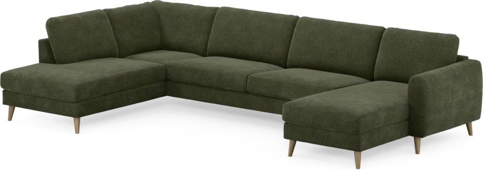 Bridge - 3-sits soffa med divan vänster och schäslong höger - Grön