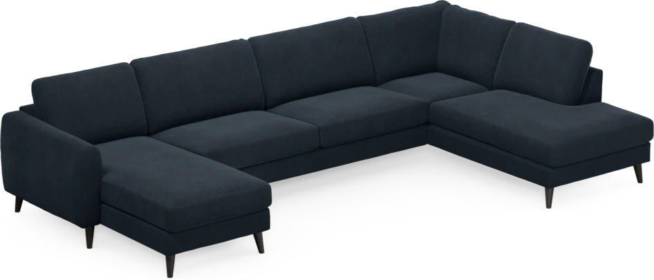 Bridge - 3-sits soffa med schäslong vänster och divan höger - Blå