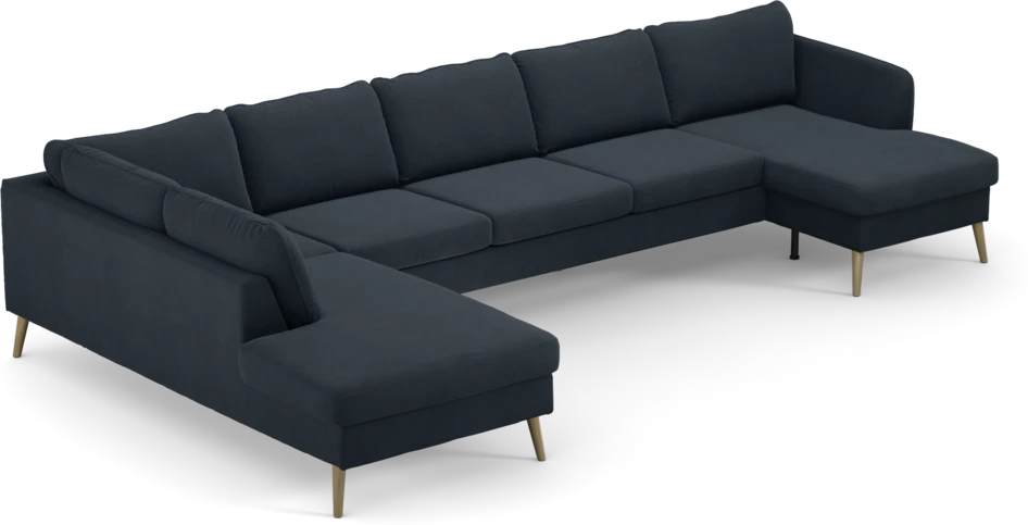 County - 4-sits soffa med divan vänster och schäslong höger - Blå
