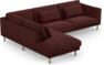 Willow - 3-sits soffa med divan vänster, fast klädsel - Röd