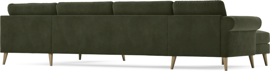 Bridge - 3-sits soffa med schäslong vänster och divan höger - Grön