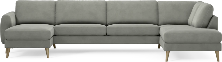 Bridge - 3-sits soffa med schäslong vänster och divan höger - Grå