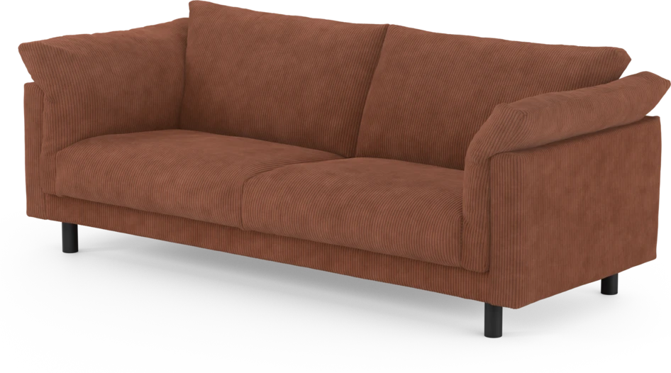 Cherrie - 3-sits soffa, fast klädsel - Orange