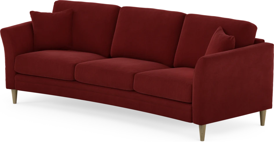 Eden - 3-sits soffa svängd - Röd
