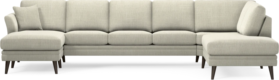 Eden - 3-sits soffa med schäslong vänster och divan höger - Beige