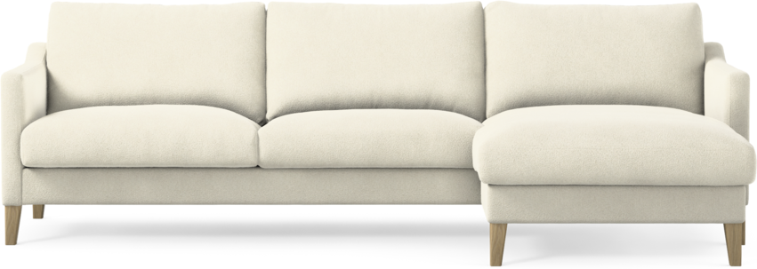 Winston - 3-sits soffa med schäslong, vändbar - Vit