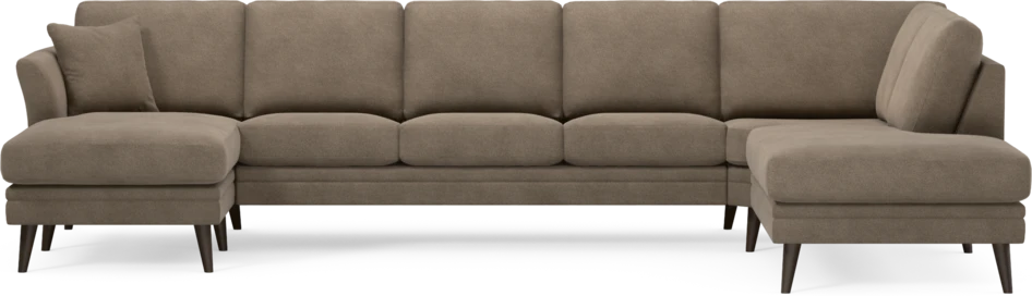 Eden - 3-sits soffa med schäslong vänster och divan höger - Brun