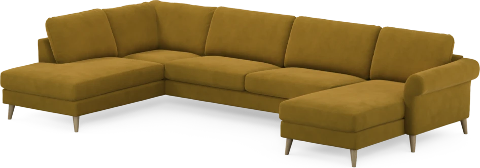 Bridge - 3-sits soffa med divan vänster och schäslong höger - Gul