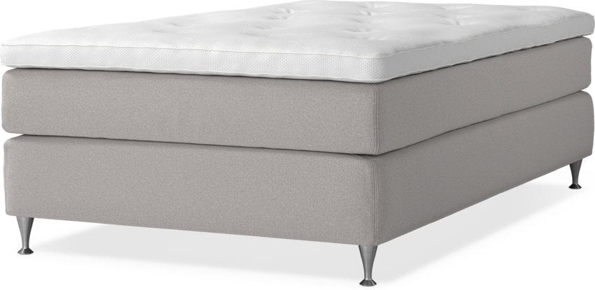 Delux Sense - Kontinentalsäng, enkelsäng 120 cm med bäddmadrass - Grå