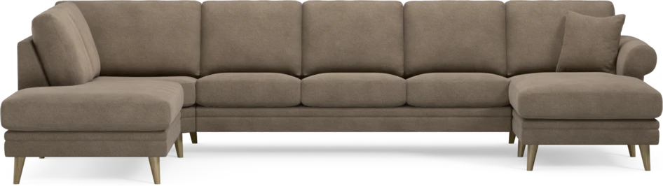 Eden - 3-sits soffa med divan vänster och schäslong höger - Brun