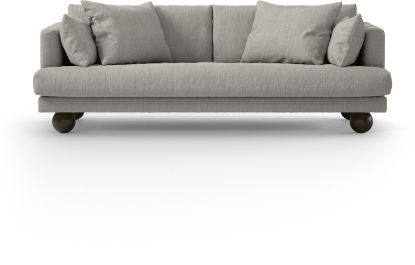 Harper - 3-sits soffa, hel dyna - Grå