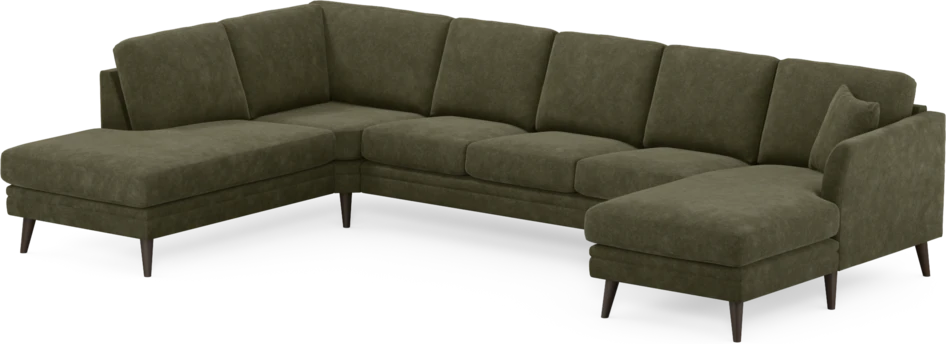 Eden - 3-sits soffa med divan vänster och schäslong höger - Grön