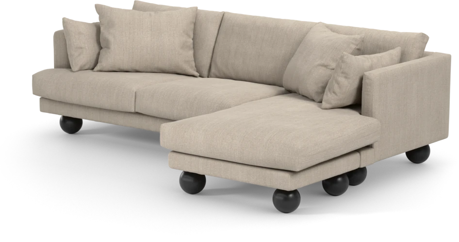 Harper - 4-sits med schäslong höger  - Beige