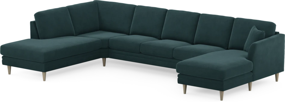Eden - 3-sits soffa med divan vänster och schäslong höger - Blå