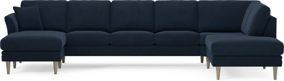 Eden - 3-sits soffa med schäslong vänster och divan höger - Blå