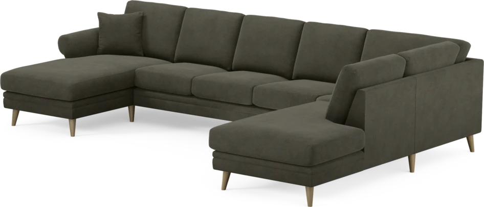 Eden - 3-sits soffa med schäslong vänster och divan höger - Grå