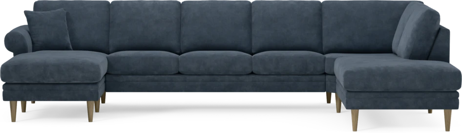 Eden - 3-sits soffa med schäslong vänster och divan höger - Blå