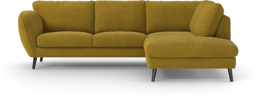 Madison Lux - 2-sits soffa med divan höger - Gul