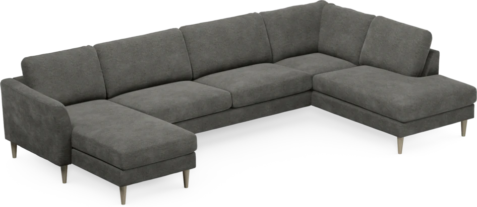 Bridge - 3-sits soffa med schäslong vänster och divan höger - Grå