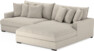 Rossi - 2-sits soffa med schäslong XL höger - Beige
