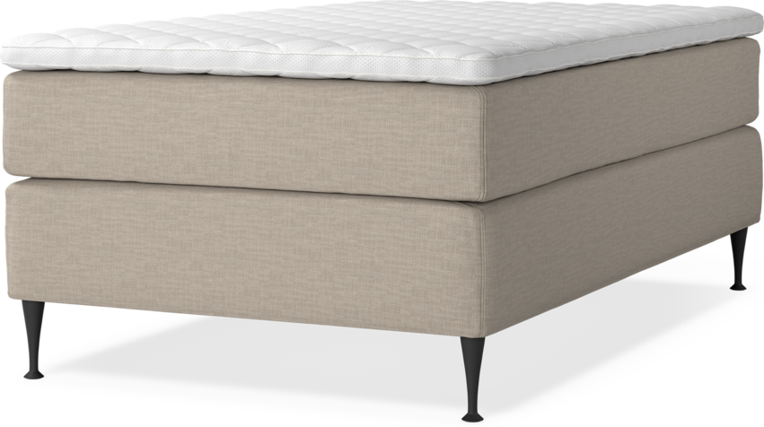 Delux Exclusive - Kontinentalsäng, enkelsäng 120 cm med bäddmadrass - Beige