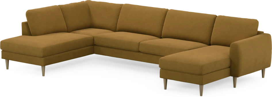 Bridge - 3-sits soffa med divan vänster och schäslong höger - Gul