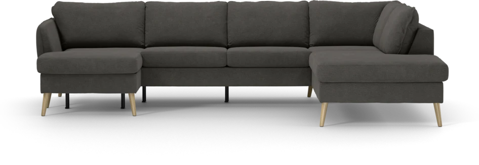 County - 3-sits soffa med schäslong vänster och divan höger - Brun