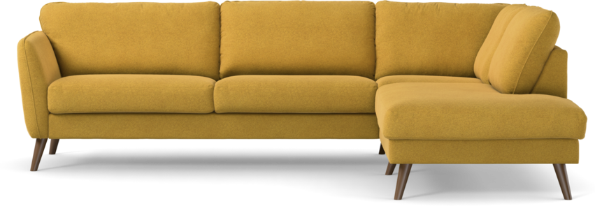 Bridge - 3-sits soffa med divan höger - Gul