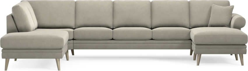 Eden - 3-sits soffa med divan vänster och schäslong höger - Brun