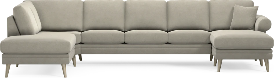 Eden - 3-sits soffa med divan vänster och schäslong höger - Brun