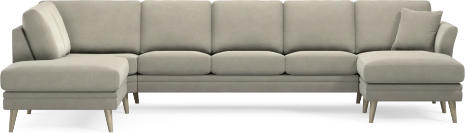 Eden - 3-sits soffa med divan vänster och schäslong höger - Brun