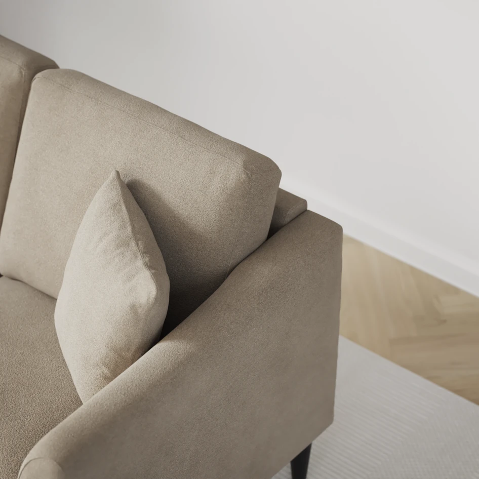Eden - 3-sits soffa svängd - Beige