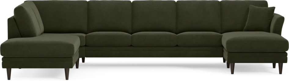 Eden - 3-sits soffa med divan vänster och schäslong höger - Grön