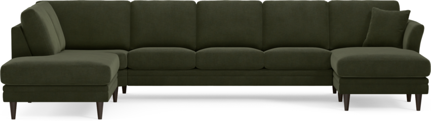 Eden - 3-sits soffa med divan vänster och schäslong höger - Grön