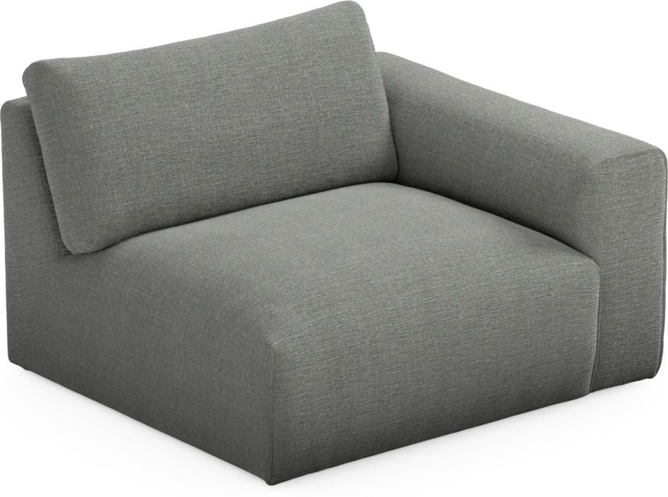 Free - 1,5-sits med armstöd höger - Grå