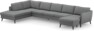 County - 4-sits soffa med divan vänster och schäslong höger - Grå