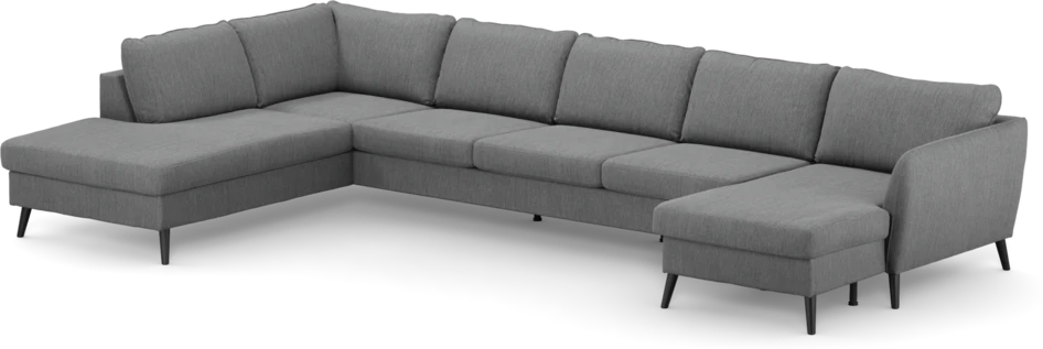County - 4-sits soffa med divan vänster och schäslong höger - Grå