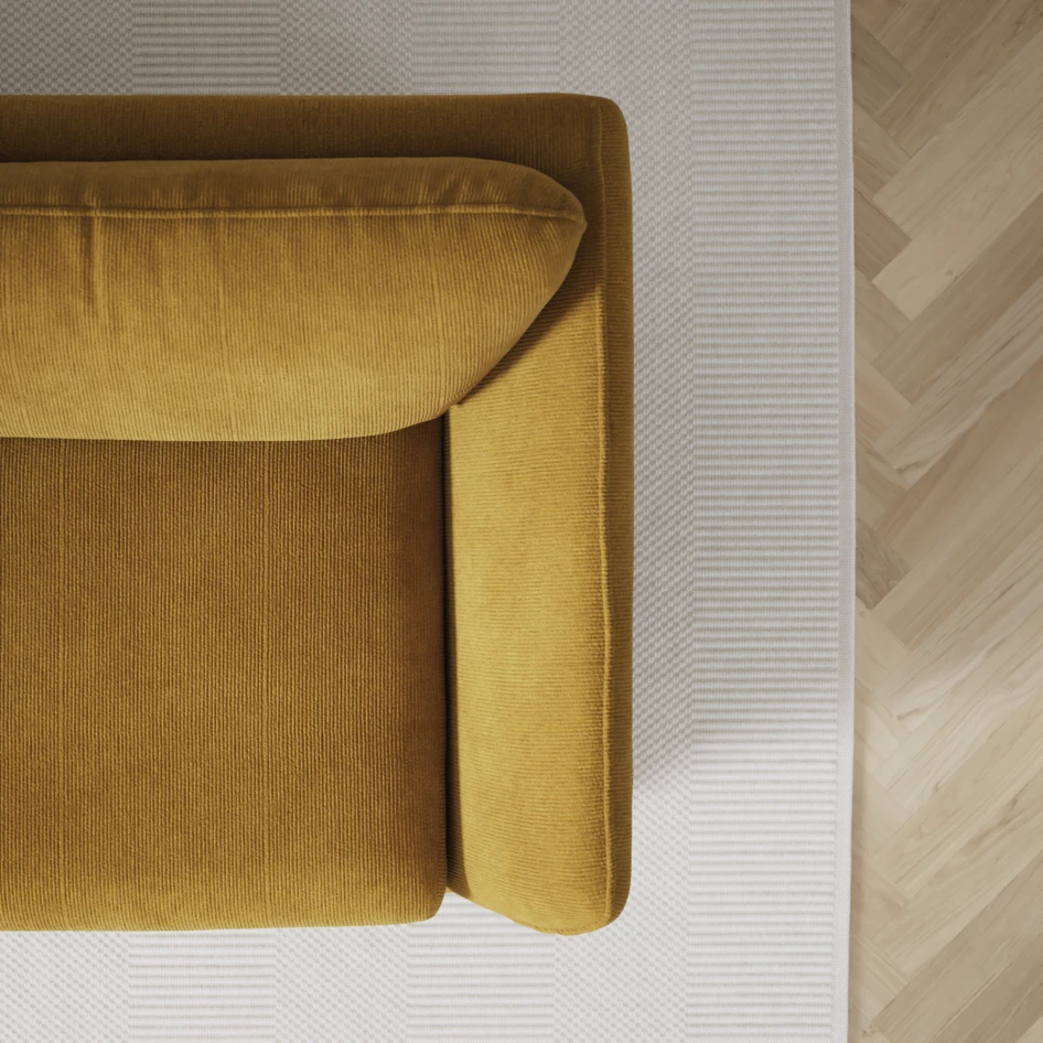 Madison - 2-sits soffa med divan vänster och schäslong höger - Gul