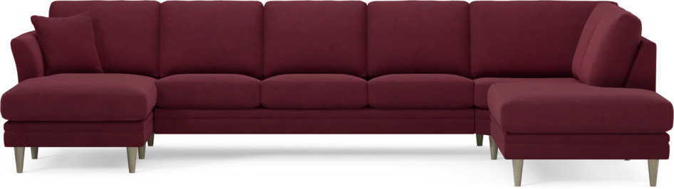Eden - 3-sits soffa med schäslong vänster och divan höger - Röd