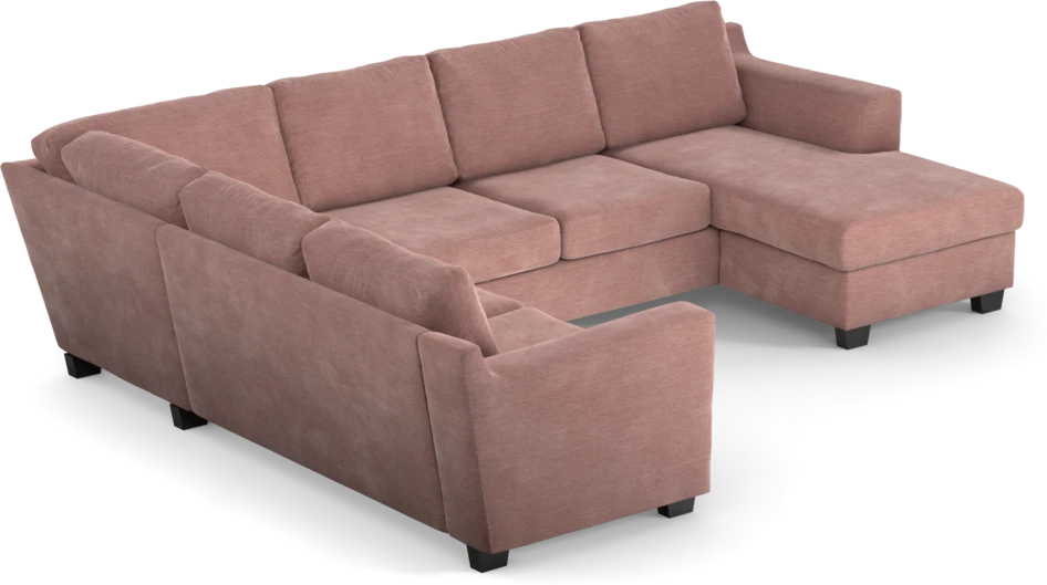 Friday - Hörnsoffa, 2+3-sits med schäslong höger - Rosa