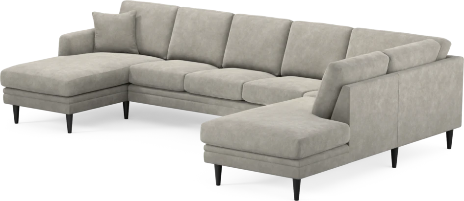 Eden - 3-sits soffa med schäslong vänster och divan höger - Grå