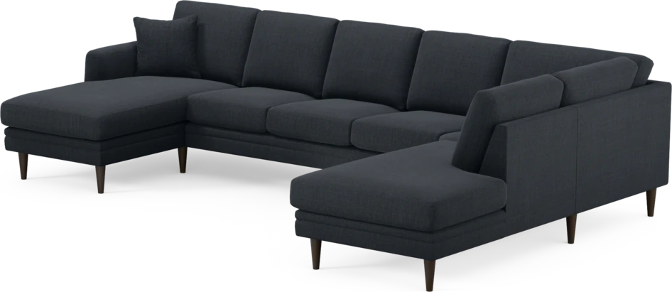 Eden - 3-sits soffa med schäslong vänster och divan höger - Blå